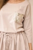Dress with sequin pocket beige