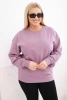 Bluza damska pętelkowa Plus Size bawełniana basic z okrągłym dekoltem ciemno różowa