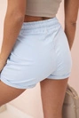 Women's cotton shorts with elastic and tie at the waist blue