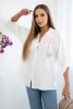 Viscose shirt with flower ecru