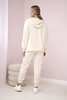 Velour set hoodie + pants light beige