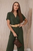 Jumpsuit mit dekorativem Taillengürtel khaki