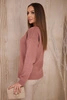 Sweater with V neckline dark pink