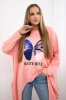 Blouse with print oversize apricot