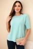 Women's viscose short-sleeve sweater mint