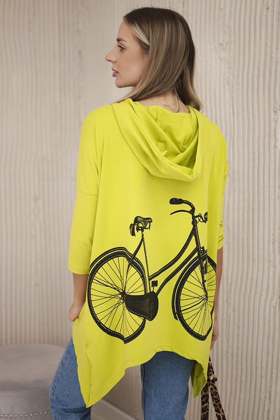 Sweatshirt with a bicycle print kiwi