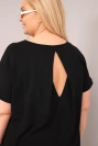 Women's Plus Size cotton short-sleeve blouse black