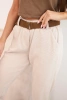 Damenhose mit Gürtel aus Cord beige