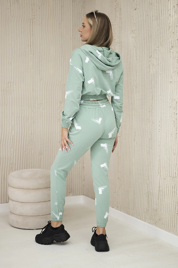 Set with printed pistols dark mint