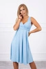 Kleid mit breiten Trägern blau