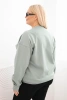 Damenpullover Plus Size aus Baumwolle Basic mit Rundhalsausschnitt dunkel mintgrün