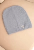 Classic women's alpaca hat with decorative plate gray