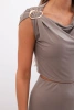 Women's set with a blouse featuring a decorative buckle and a fitted skirt - fango
