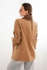 Elegantná sako s klopami tmavý camel