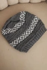 Women's winter hat with a pattern and wool K425 graphite