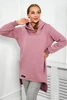 Šiltas džemperis su ilgesne nugara tamsiai rožinės spalvos