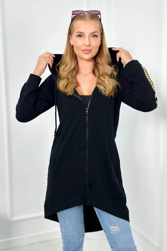 Sweatshirt with zip at the back black