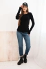 Women's viscose sweater with a round neckline and fitted style black