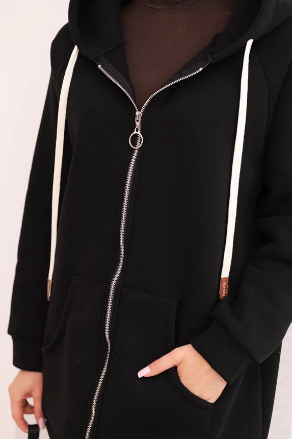 Women's insulated hoodie with zipper black