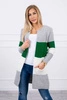 Кардиган свитер с полосками серый+зеленый