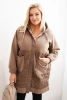 Women's quilted Plus Size hoodie with large pockets fango