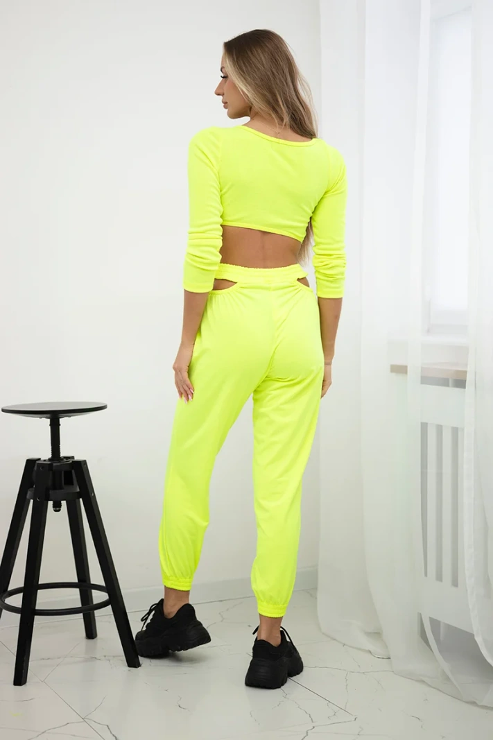 Set with a top blouse yellow neon