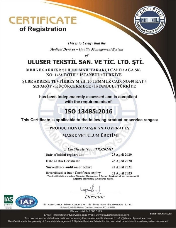 Jednorázová chirurgická maska třívrstvá s filtrem