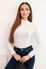 Women's cashmere turtleneck long sleeve blouse light beige
