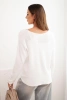 Women's viscose sweater with long sleeves and a round neckline white