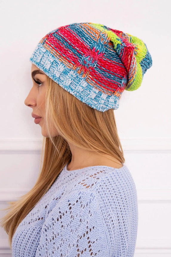 Cap with fleece Klaudia K255 yellow neon+blue