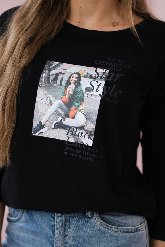 Halenka s potiskem Star Style černá