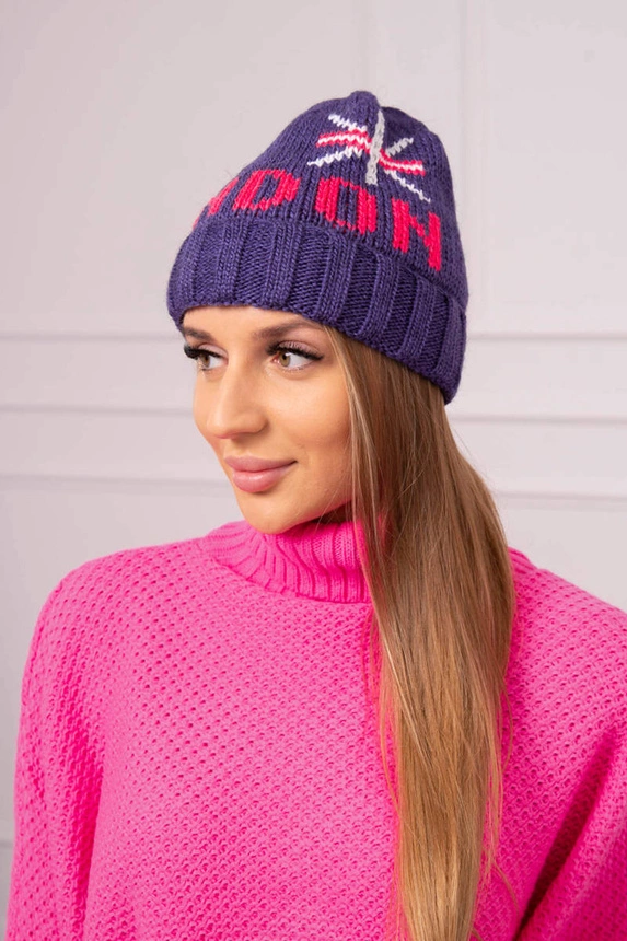 Moteriška kepurė London K385 tamsiai violetinė