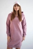Hooded dress dark pink