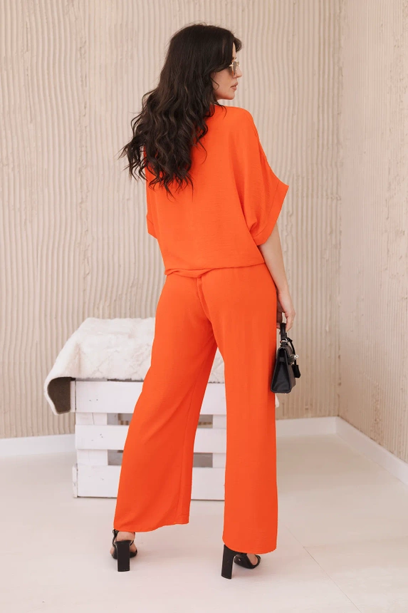 Blusenset mit khakifarbener Hose Orange