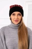 Cap with a pompom Abigail K326 black+raspberry