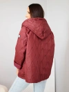 Women's quilted jacket with a hood plum