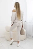3-piece set sweatshirt + top + leggings beige melange