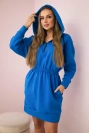 Insulated dress with a hood mauve blue