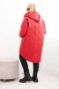 Women's winter quilted Plus Size jacket with a hood red