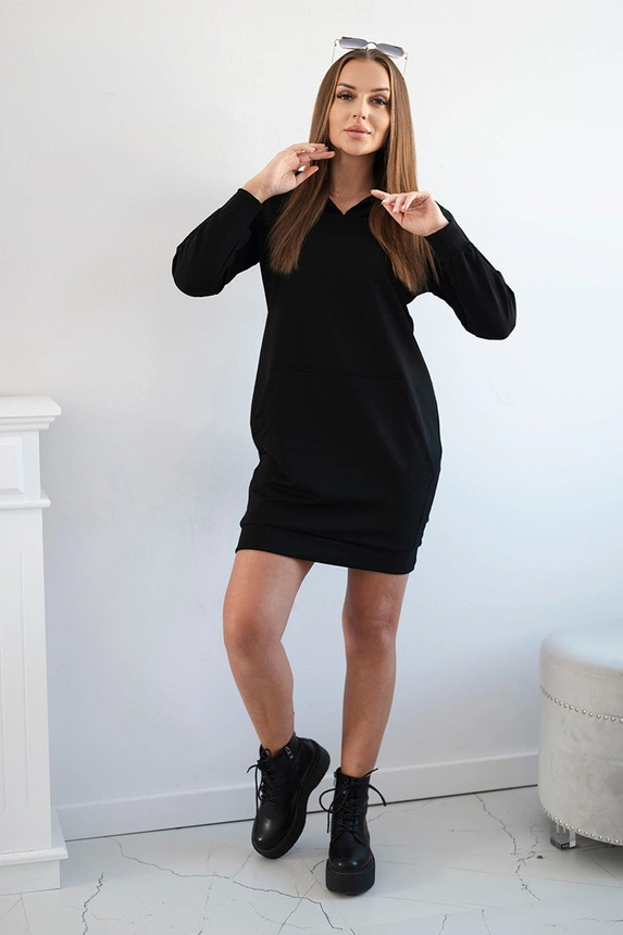 Kapuzenkleid schwarz