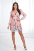 Airy dress with a floral motif powdered pink