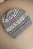 Women's winter hat with pattern and wool K425 gray