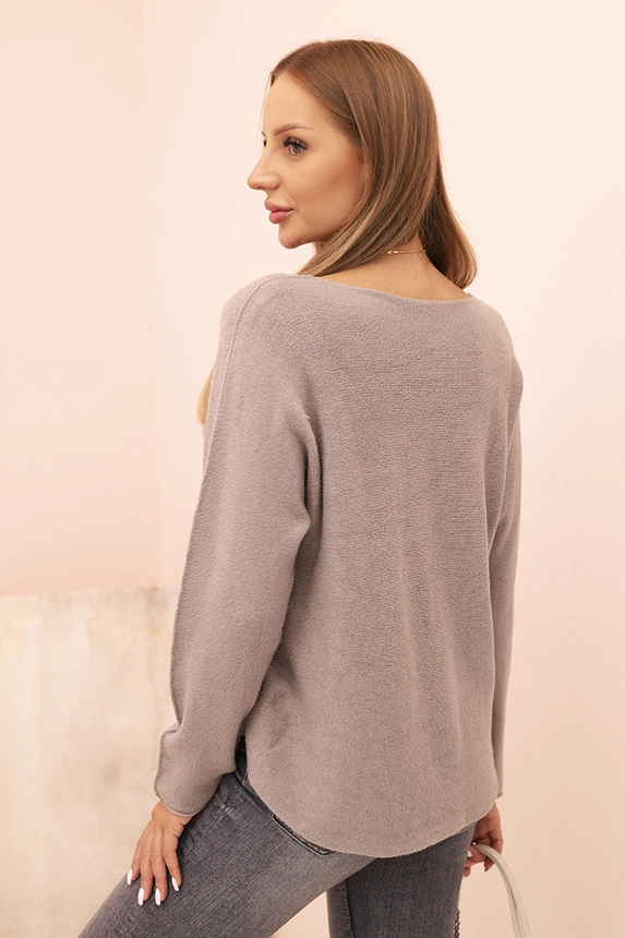 Women's sweater with viscose and V-neck fango