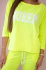 Set with Queen print yellow neon