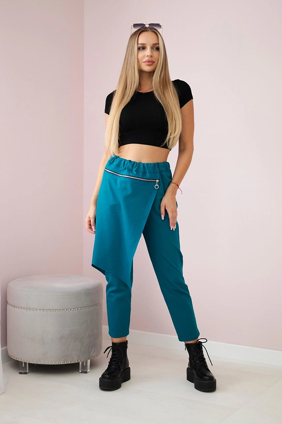 Punto Milano Winter trousers with a decorative zipper nautical