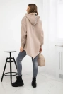 Isoliertes Sweatshirt mit Reißverschluss am Rücken dunkelbeige