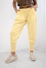 Pants with belt and pockets buttery-fabric yellow