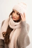 Women's set hat and long scarf made of soft yarn light powder pink