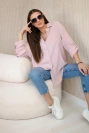 Cotton muslin shirt oversize dark powder pink