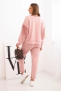 Ladies' butter set with tassels on the sleeves dark powder pink
